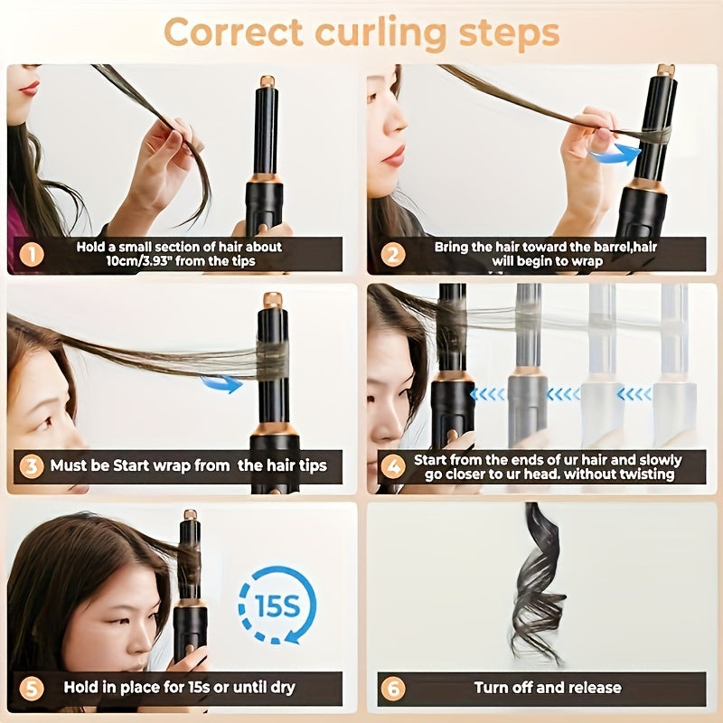 5-in-1 Hot Air UKLISS Styling Brush, Multi-Functional Hair Styling Tools with Replaceable Brush Heads for Women DT Streetsharks