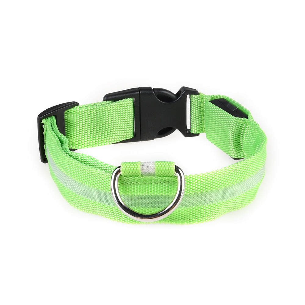 Pet Dogs Adjustable Luminous Collar For Night Safety - Striped Glow-in-the-Dark Collar For Night Walking Streetsharks