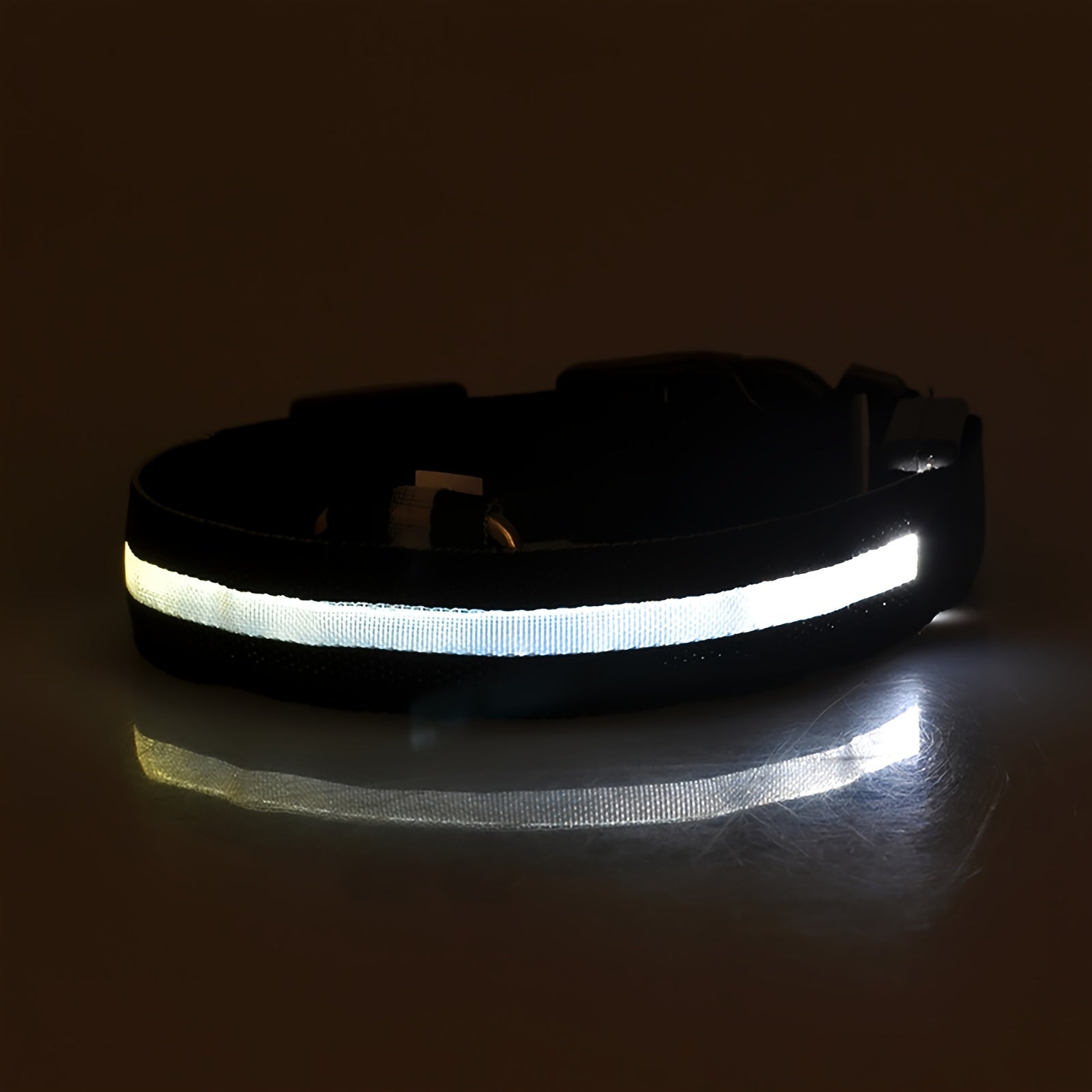 Pet Dogs Adjustable Luminous Collar For Night Safety - Striped Glow-in-the-Dark Collar For Night Walking Streetsharks