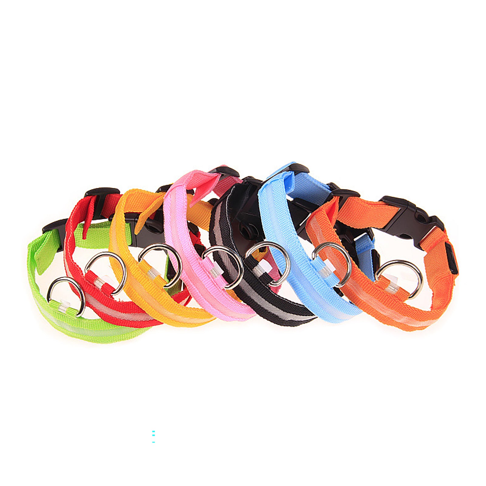 Pet Dogs Adjustable Luminous Collar For Night Safety - Striped Glow-in-the-Dark Collar For Night Walking Streetsharks