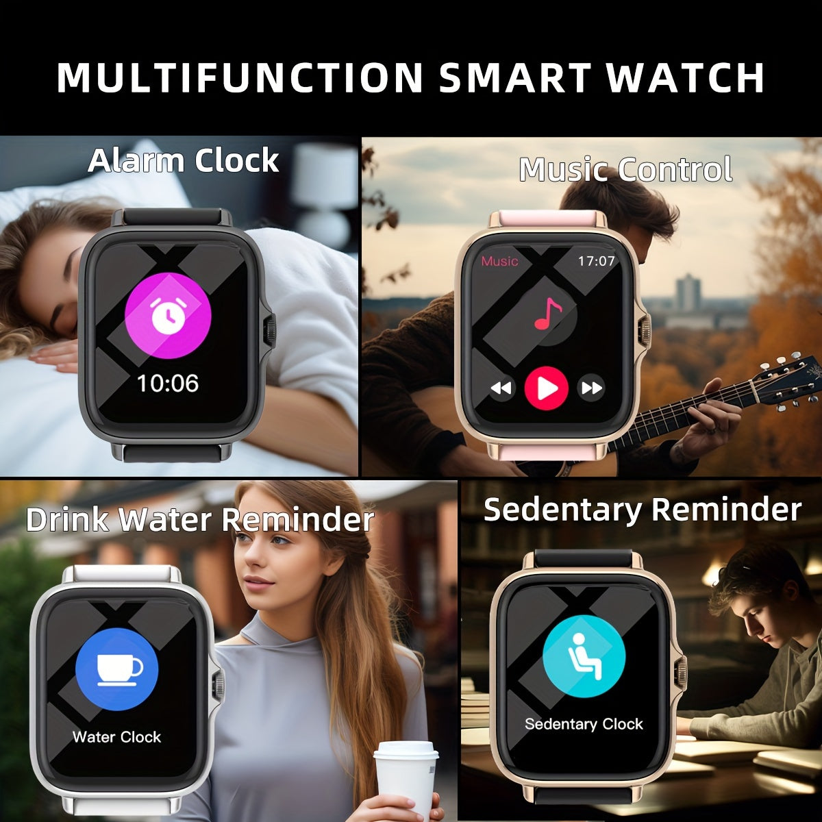 Waterproof Smart Watch, 1.83'' Full Touch Screen Display With Message, Answer Make Call Smartwatch Sleep Monitoring, Sports Pedometer, Information Alerts, For IPhone/Android Phones, Smartbands Fitness Watch For Women/Men Frie Streetsharks