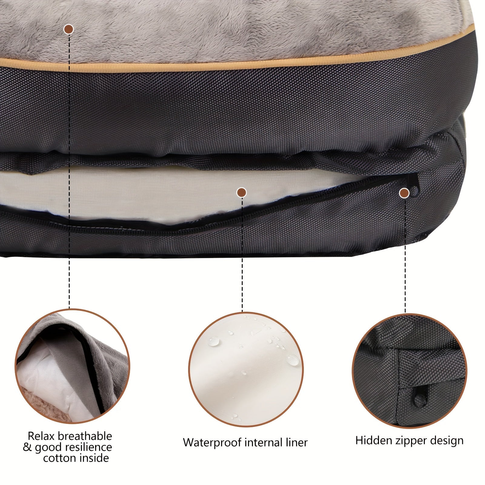 Orthopedic Memory Foam Dog Bed for Large Breeds - Washable Cover, Comfort Orthopedic Pet Sofa Bed with Removable Cushion, Ideal for Medium to Large Dogs & Cats Streetsharks