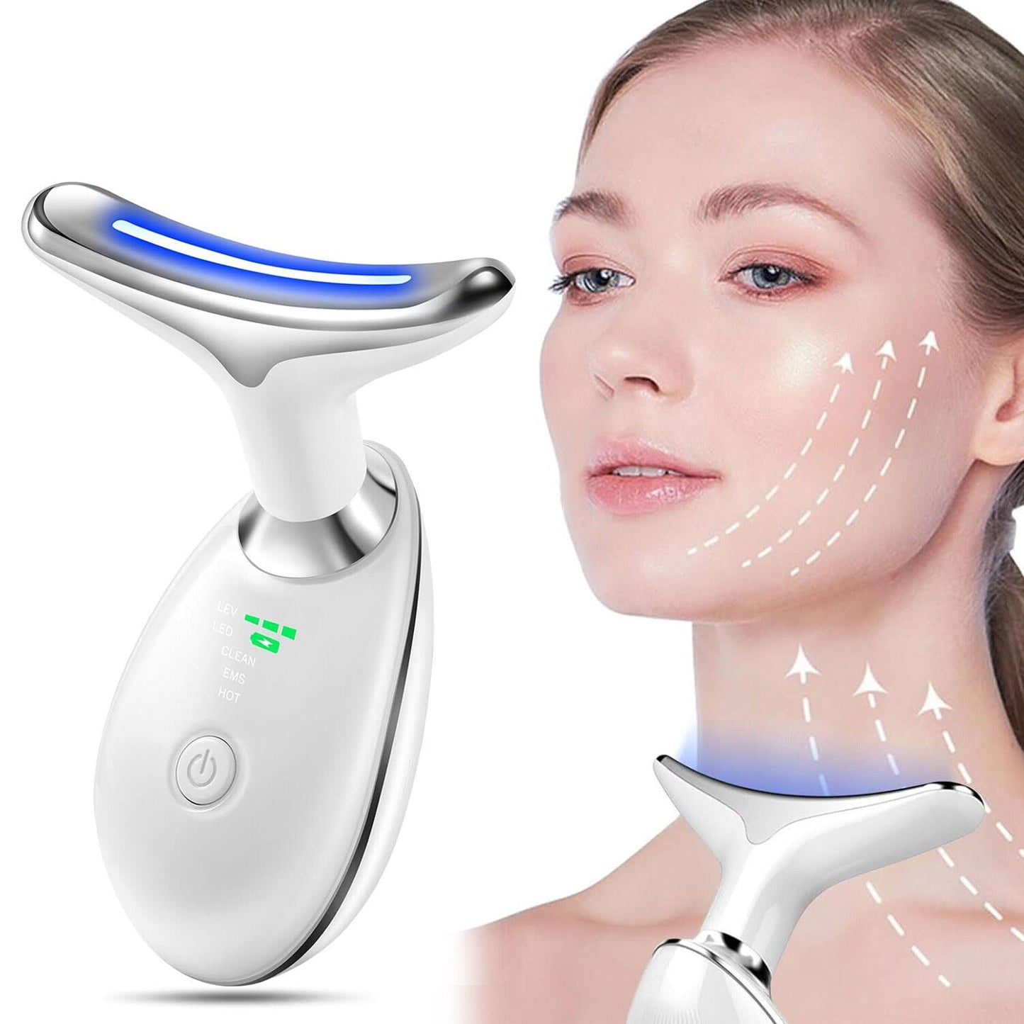 7 Colours Neck Face Lifting Massager Skin Tighten Device LED Anti Wrinkle Beauty StreetSharks