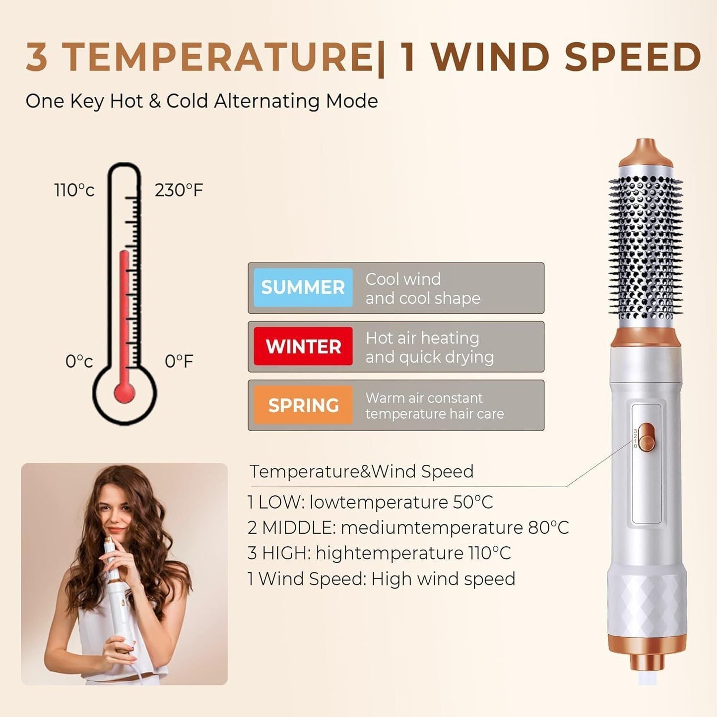5 IN 1 Pro Air Wrap Blow Hair Styler Curler Straightener Hot Air Comb Brush Gift StreetSharks