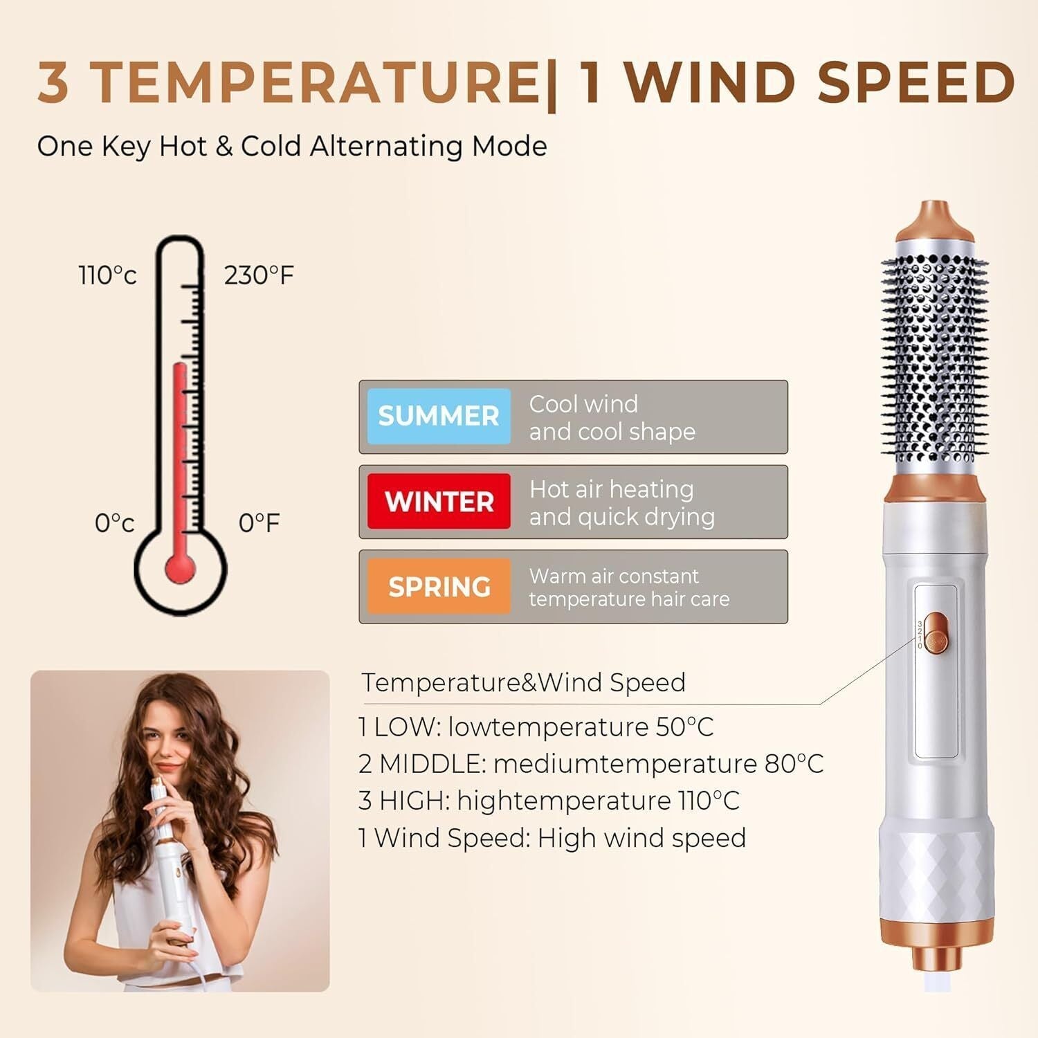 5 IN 1 Pro Air Wrap Blow Hair Styler Curler Straightener Hot Air Comb Brush Gift StreetSharks