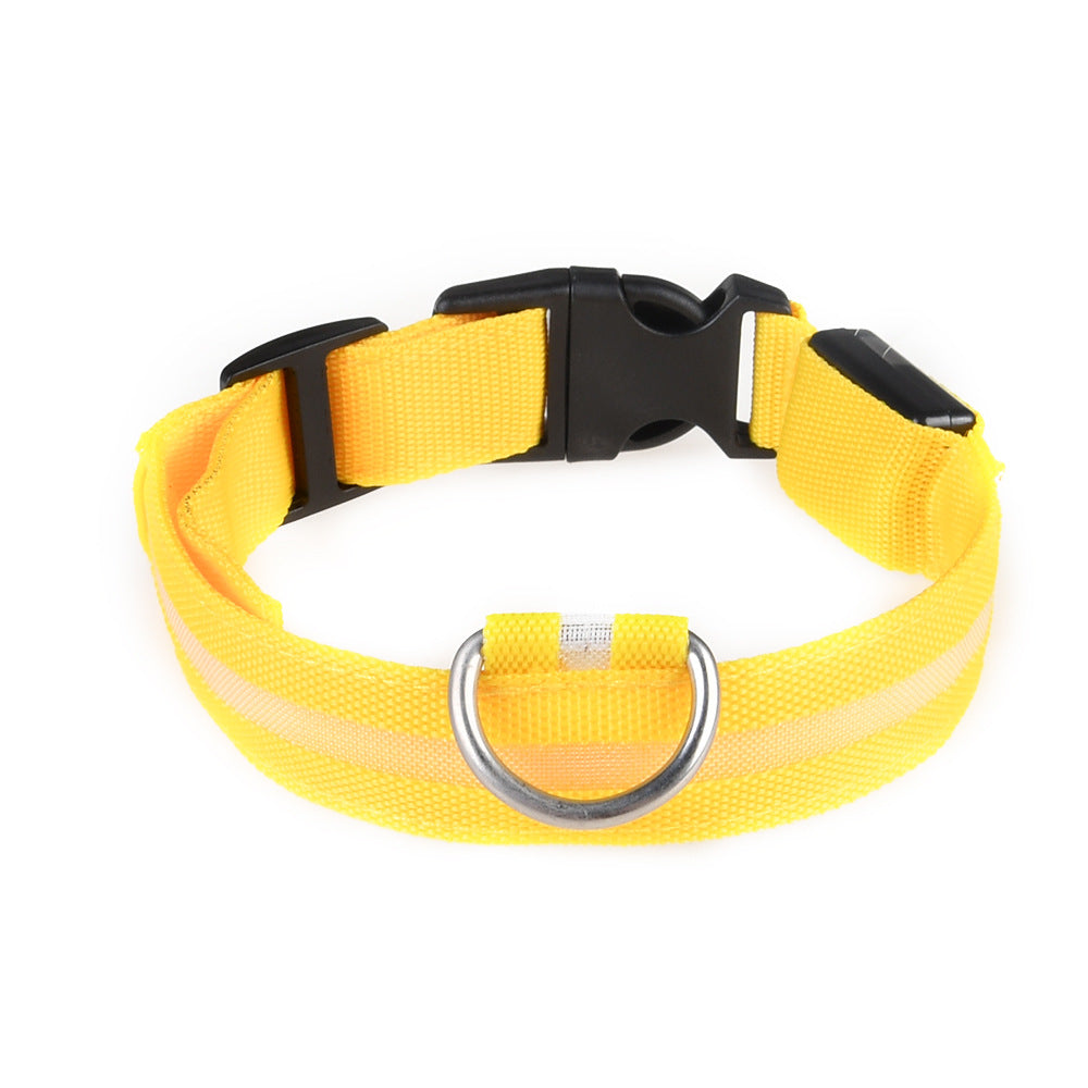 Pet Dogs Adjustable Luminous Collar For Night Safety - Striped Glow-in-the-Dark Collar For Night Walking Streetsharks
