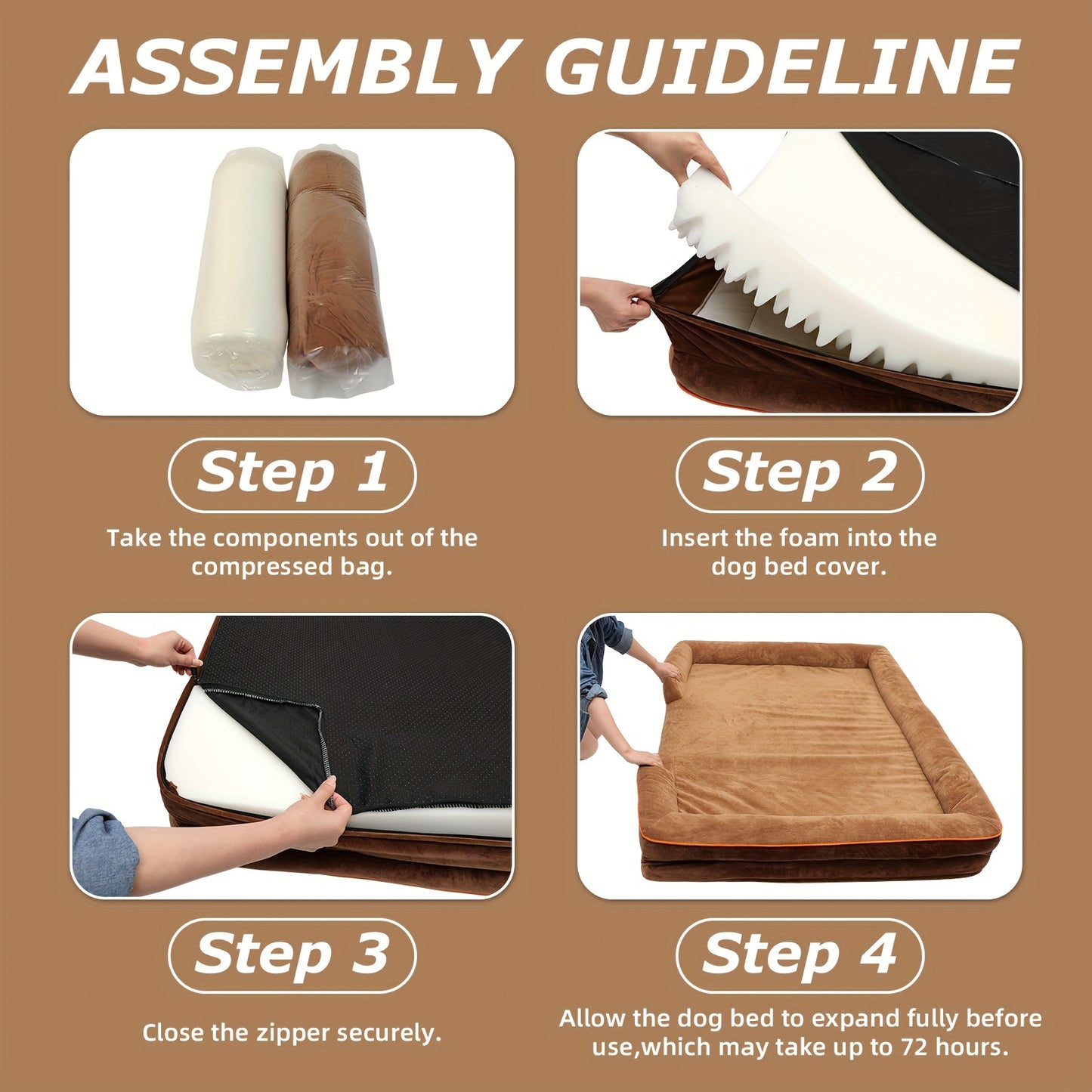 1pc Orthopedic Dog Bed, Dogs Sofa Bed, Supportive Foam Pet Couch Bed With Removable Washable Cover, Waterproof Lining And Nonskid Bottom DT CA Streetsharks