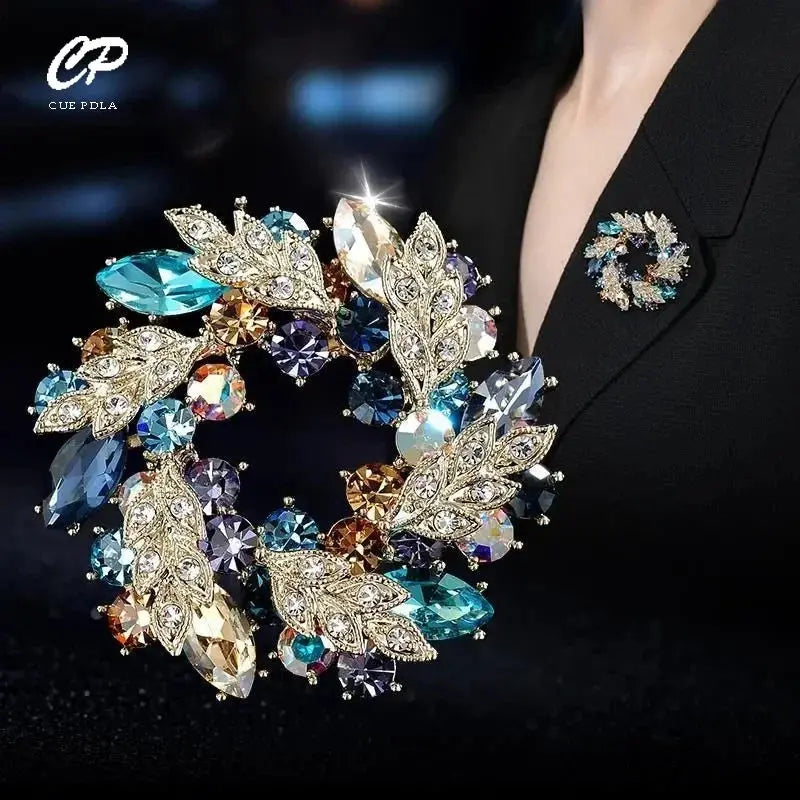 women's round brooch simple wreath buckle pin corsage accessories Streetsharks