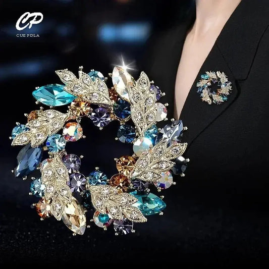 women's round brooch simple wreath buckle pin corsage accessories Streetsharks