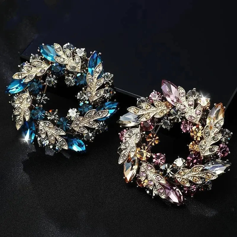 women's round brooch simple wreath buckle pin corsage accessories Streetsharks