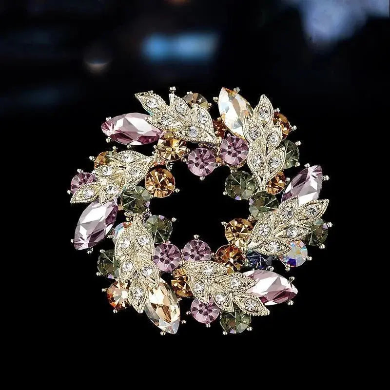 women's round brooch simple wreath buckle pin corsage accessories Streetsharks