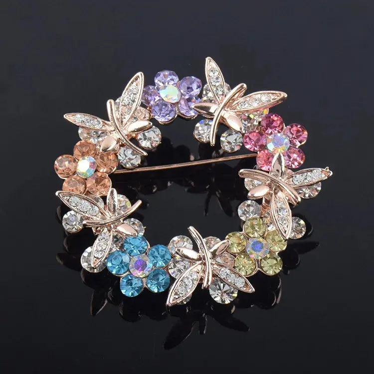 women's round brooch simple wreath buckle pin corsage accessories Streetsharks