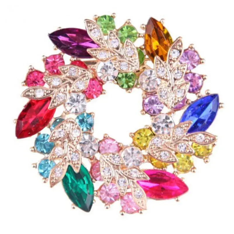 women's round brooch simple wreath buckle pin corsage accessories Streetsharks