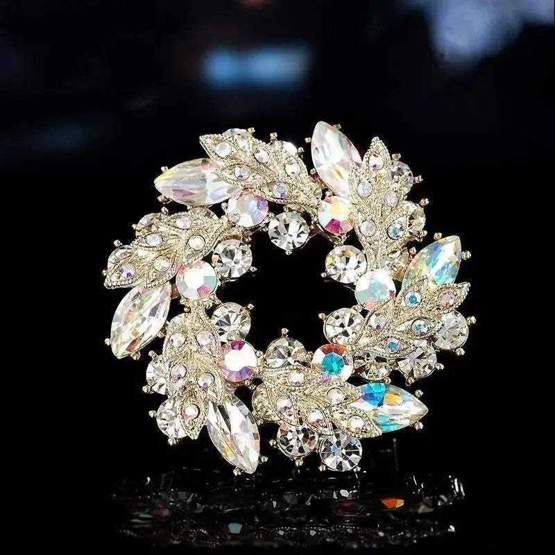 women's round brooch simple wreath buckle pin corsage accessories Streetsharks