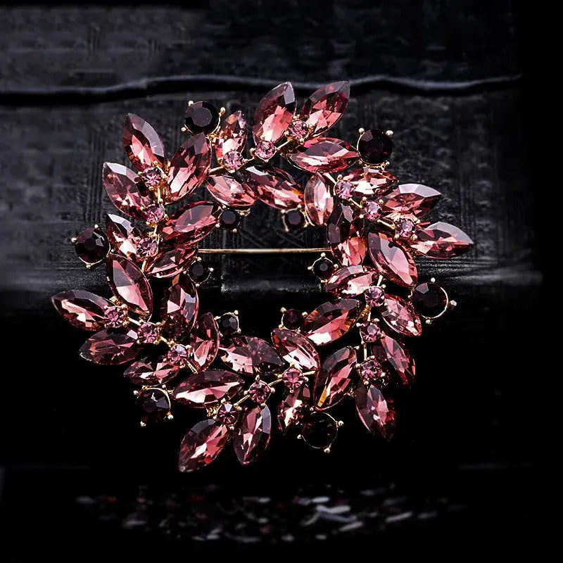 women's round brooch simple wreath buckle pin corsage accessories Streetsharks